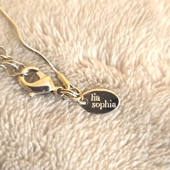 #182 Lia Sophia Elegant Silver Necklace with Orange Pendant - Picture 3 of 3